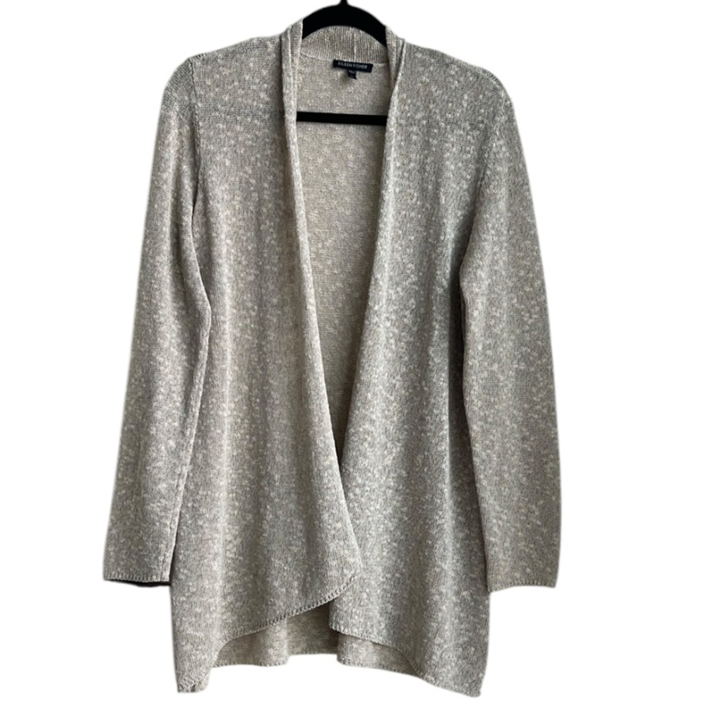 Eileen Fisher Open Front Linen blend Sweater